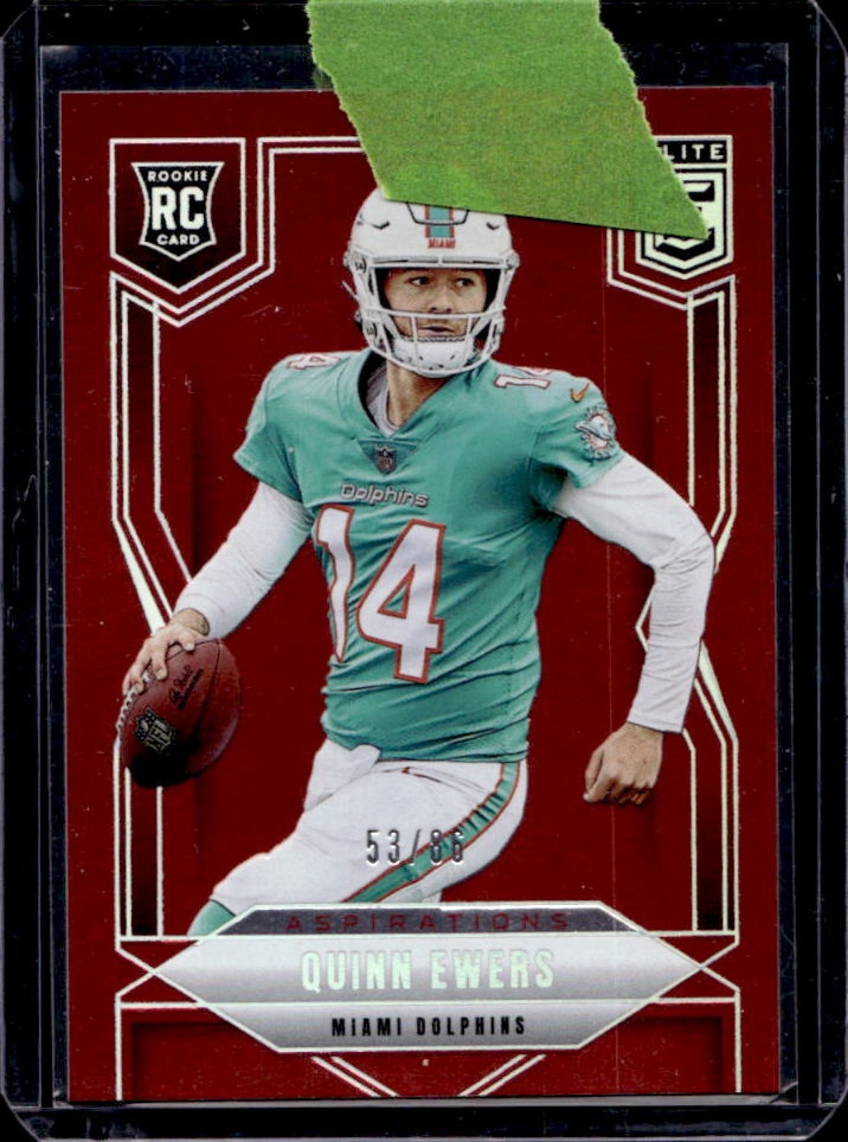 2025 Donruss Elite Quinn Ewers Rookies RC Aspirations Red #/86 Dolphins