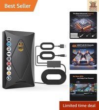 Amplifier Signal Booster Indoor/Outdoor Antenna - Supports 250 Channels