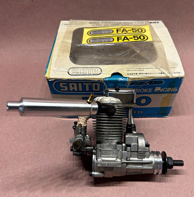 SAITO FA-50 4-Stroke Nitro/Glow RC Aircraft Engine MPN FA-50 w/extra parts kit