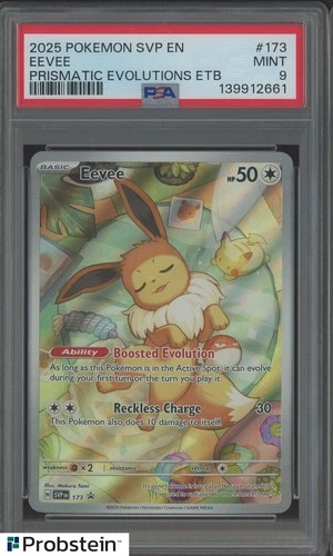 #2 2025 Pokemon SVP En Prismatic Evolutions ETB #173 Eevee PSA 9 MINT