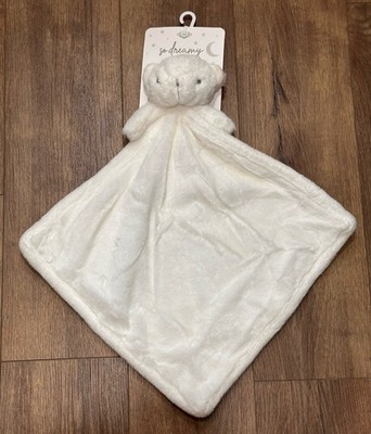 New So Dreamy White Teddy Bear Baby Security Blanket Lovey SL Home Fashions