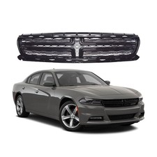 Front Upper Bumper Grill Grille Glossy Black Fits 15-20 Dodge Charger Ch1200388