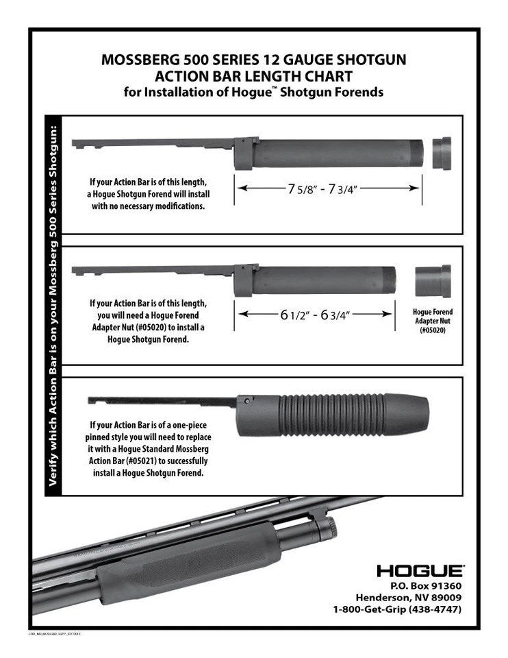 Tuerca adaptadora Hogue Forend calibre 12 modelo Mossberg 500 y tubos guardabarros de 6,75" 05020 Foto 4 de 4