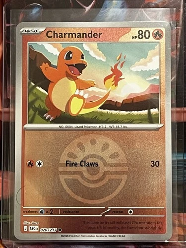 Charmander 020/217 - Friend Ball Reverse Holo - Pokémon TCG: Ascended Heroes NM