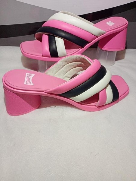Women Camper Heels Pink Leather 39