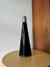 Vintage Black Glass Industrial Style Conical Lamp Base Unwired With Steel Fixing