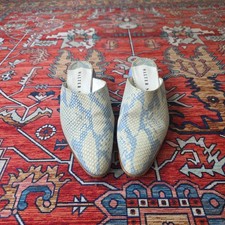 Vintage Walter Steiger Blue Snakeskin Print A...