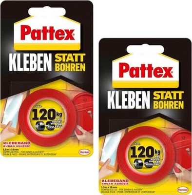 Pattex Kleben statt Bohren Klebeband doppelseitig 2 Stück extra stark