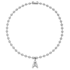 Chunky Initial Charm Necklaces for Women Ballon Letter Pendant Choker Beaded ...