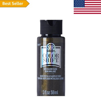 Black Flash Color Shift Acrylic Paint - 2 Oz of Metallic Artistic Brilliance