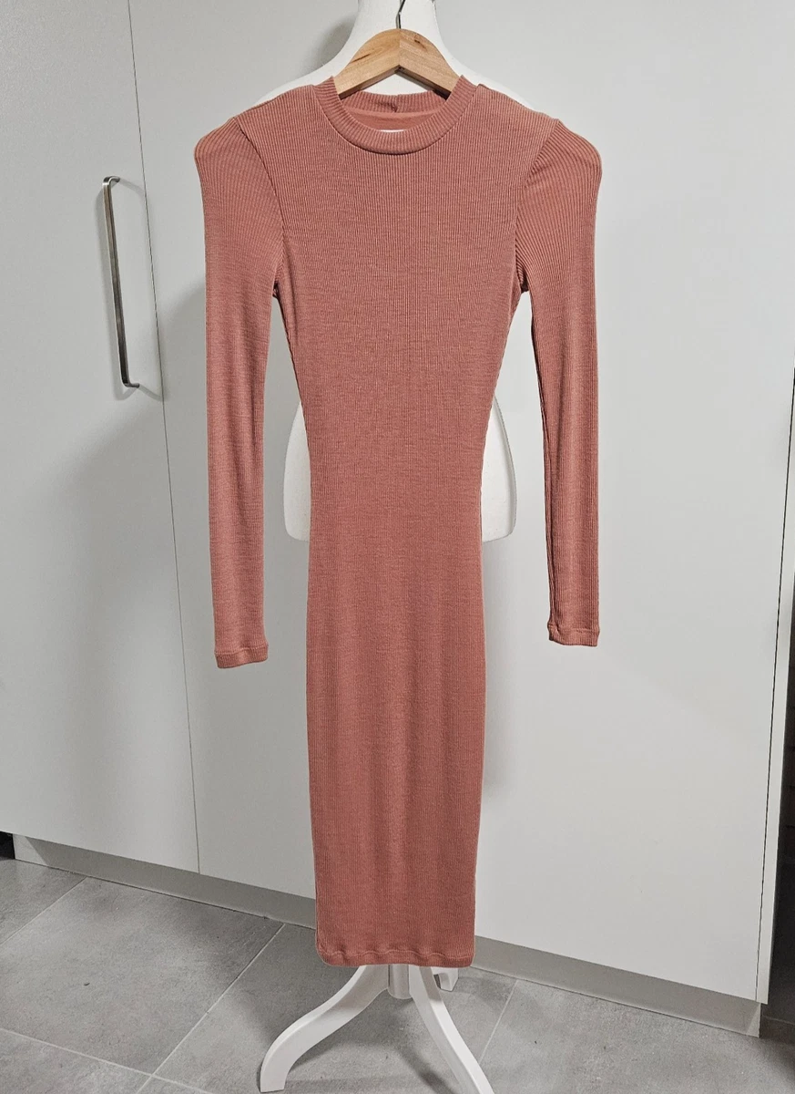 Long Sleeve Dress Kookai Ribbed Dress Kookai New Kookai Rib Maxi Long  Sleeve Dress Size On