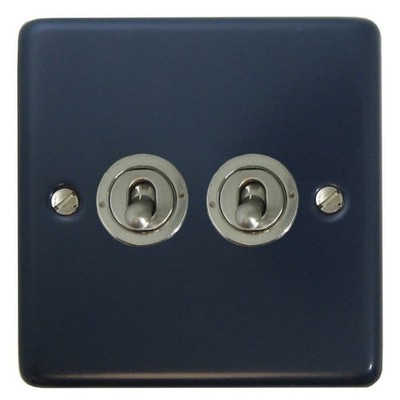 G&H CRB382-SS Standardplatte blau 2 Gang 1 oder 2 Wege Kippschalter Lichtschalter