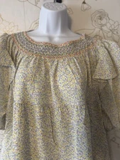 Davi and Dani Babydoll Dress Womens Medium Cottagecore Smocked Neckline  NEW