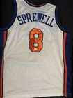 Latrell Sprewell Signed New York Knicks #8 Basketball Jersey JSA Auth
