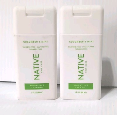 2pk Native Volumizing Shampoo Cucumber & Mint Travel Size 3 fl oz
