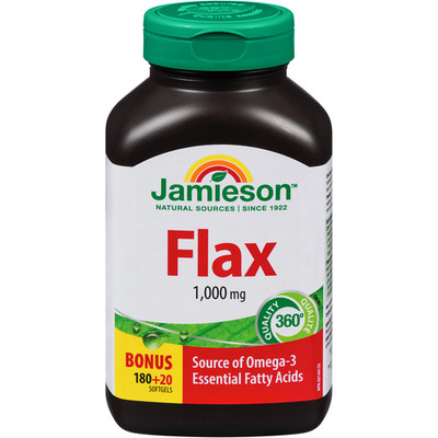 Jamieson Flax 1,000 mg (200 Softgels) - FROM CANADA