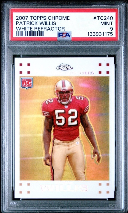 2007 TOPPS CHROME #TC240 PATRICK WILLIS WHITE REFRACTOR /869 49ERS