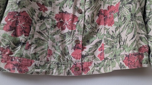 Charter Club 100% Linen women Green floral Jacket Blazer Sz XL Eco Friendly - Picture 11 of 12