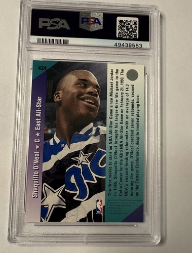 1992-93 Upper Deck Shaquille O'Neal Rookie RC All-Star #424 Magic PSA 10