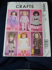 M6005 McCall's Sewing Pattern Doll Clothes 6 Different Outfits 18" doll Uncut