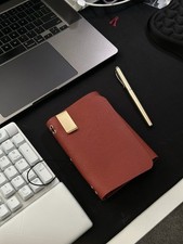 Vintage Brown Pebbled Leather Journal A6 with Refillable Notebook Custom