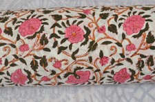 Hand Block Floral Print 100 Cotton 20 Yard Fabric NO TARRIF CHARGES 100 ZK 163