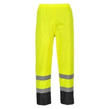 H444YBRM Portwest Hi-Vis Classic Contrast Rain Pants Yellow/Black Medium NEW