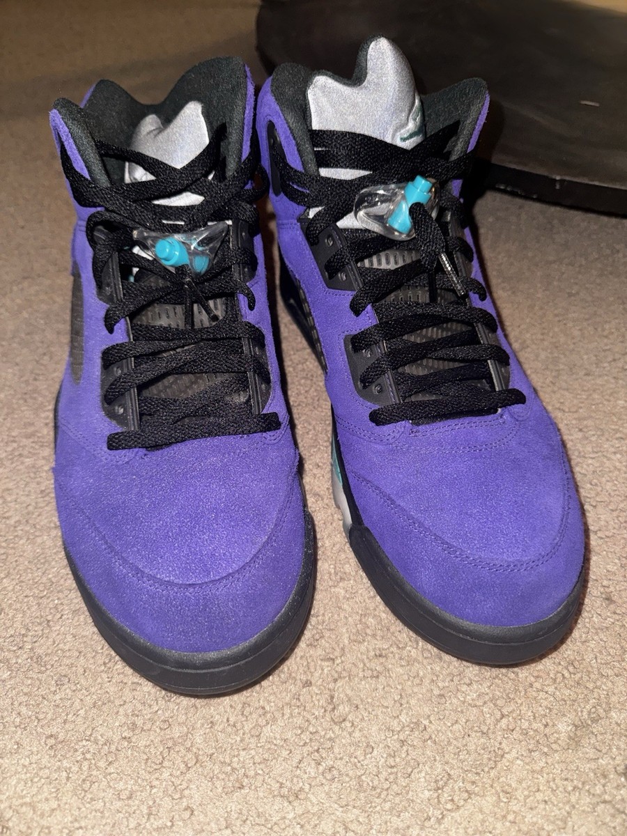 purple suede jordan 5s
