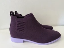 NWOB VIVAIA Square-Toe Water-Repellent Ankle Chelsea Boots Shoes 40/US 9, Purple