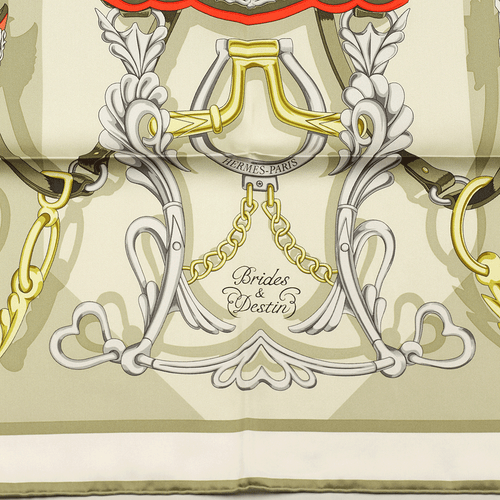 NWT Hermes Scarf BRIDES ET DESTIN 90cm Silk Foulard DAISKE NOMURA - Picture 3 of 7