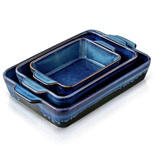 Bakeware Set, Ceramic Baking Dish Set, Rectangular Casserole Dish Set ...