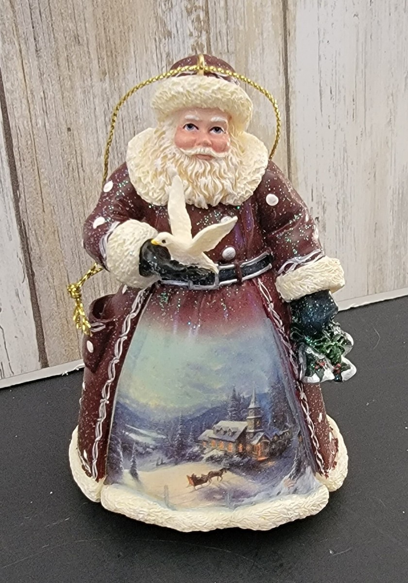 Vintage Thomas Kinkade Old World Frosty Moonlight Ride Santa