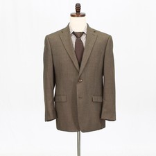 Chaps 42R Brown Sport Coat Blazer Jacket Solid 2B Polyester