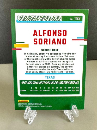 2023 Panini Donruss Alfonso Soriano #192 Fire Emoji Parallel /75 Rangers - 第 2/2 張圖片