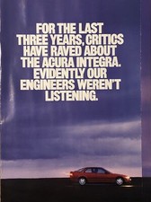 Acura Integra PRINT AD 1990 Insert 12 pages Précision Crafted Performance Vintage Années 90