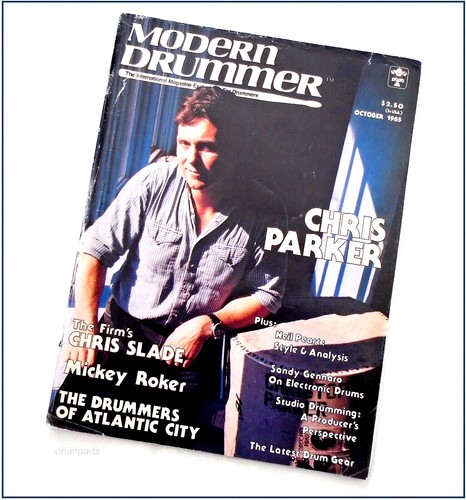 MODERN DRUMMER - Oct 1985 - CHRIS PARKER + Chris Slade & Mickey Roker