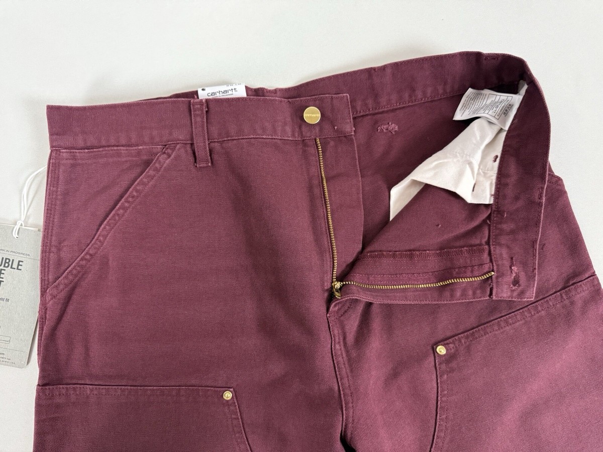 carhartt wip double knee pants 34×32 CARHARTT WIP DOUBLE KNEE PANT MALBEC AGED CANVAS 34X32 NWT | eBay