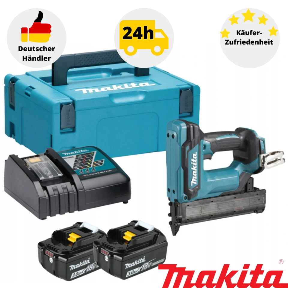 Makita DFN350RFJ Stauchkopfnagler LXT 18V Tacker Nagler Stiftnagler inkl. 2xAkku