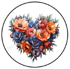 PEONY HEART FLOWERS ENVELOPE SEALS LABELS STICKERS PARTY FAVORS