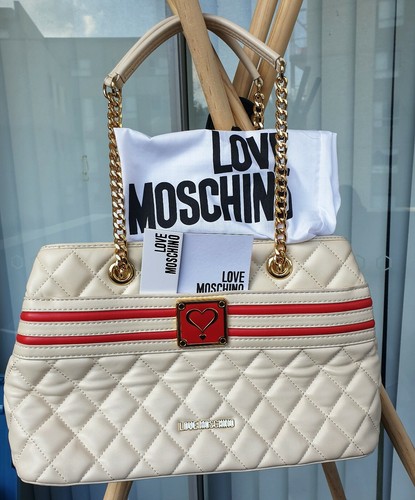 cream moschino bag