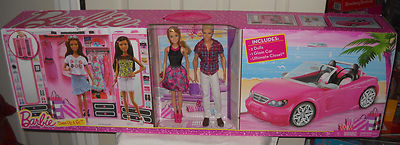 #5118 NRFB Mattel Target Dress Up & Go with Barbie & Ken, Convertible & Closet