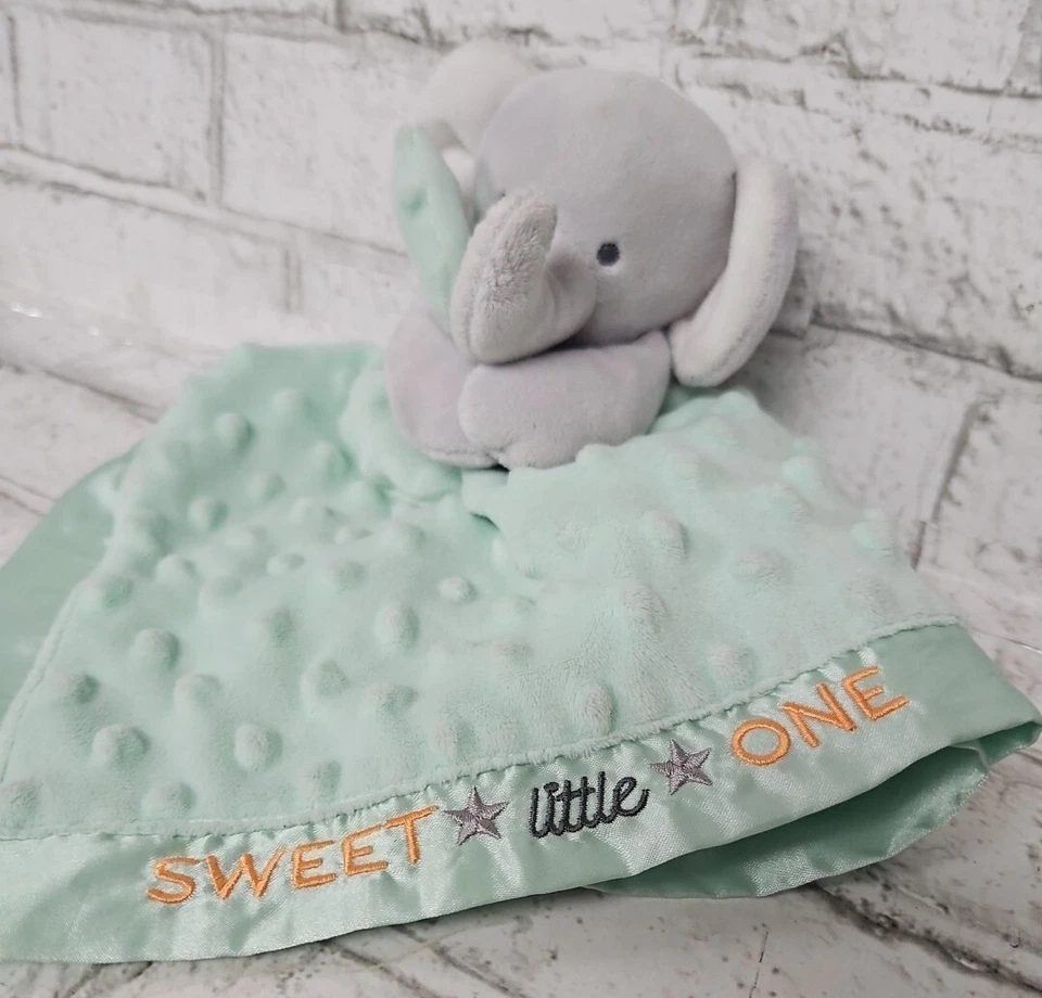 Child of Mine SWEET LITTLE ONE Verde Minky Gris Elefante Lovey Sonajero  Foto 3 de 4
