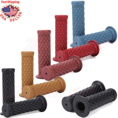 Pair Motorcycle 7/8'' 22mm Handlebars Hand Grips Gel For Cafe Racer Dirt Bike ATV