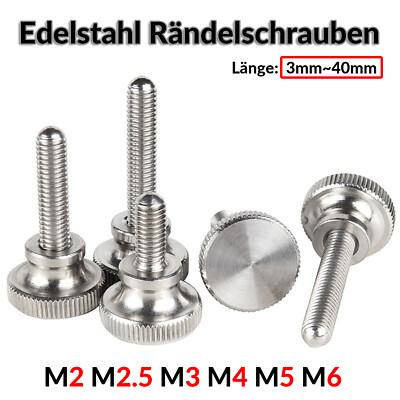 M2 M3 M4 M5 M6 Rändelschrauben Stellschrauben Daumenschrauben Edelstahl Schraube