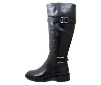 Women's Black 40 Genuine Leather Buckle Low Heel Boots TAMARIS