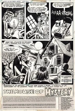 1977 DC COMICS HOUSE OF MYSTERY #255 ORIGINAL ART PAGE 1 SPLASH DRACULA FRANKENS