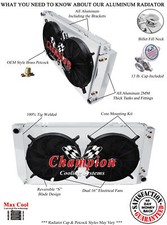 Atom 3 Row Radiator16 Fansshroud For 1994-1999 Gmc Suburban Diesel V8 Cc1523