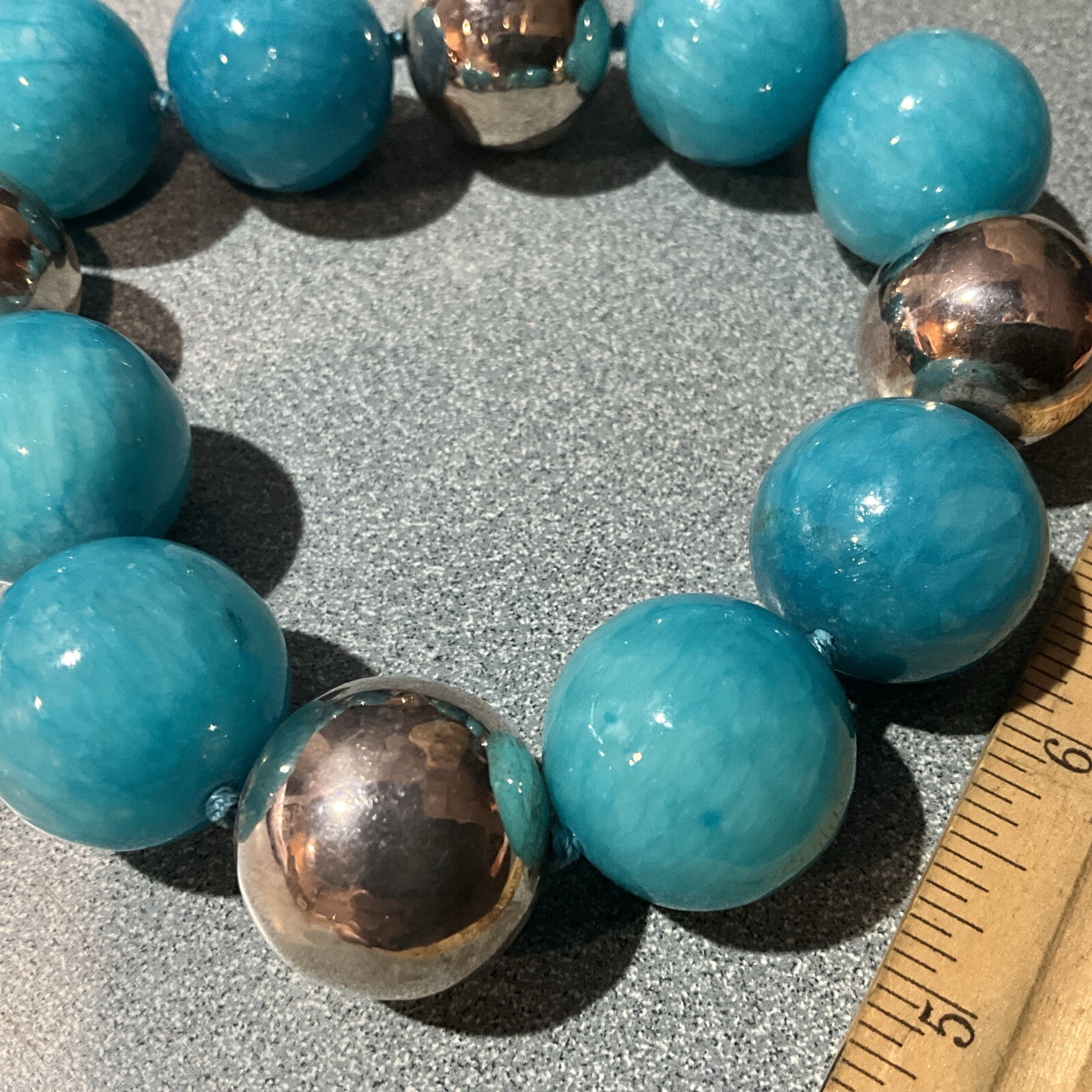 Huge Statement Necklace  STERLING SILVER CLASP AN… - image 15