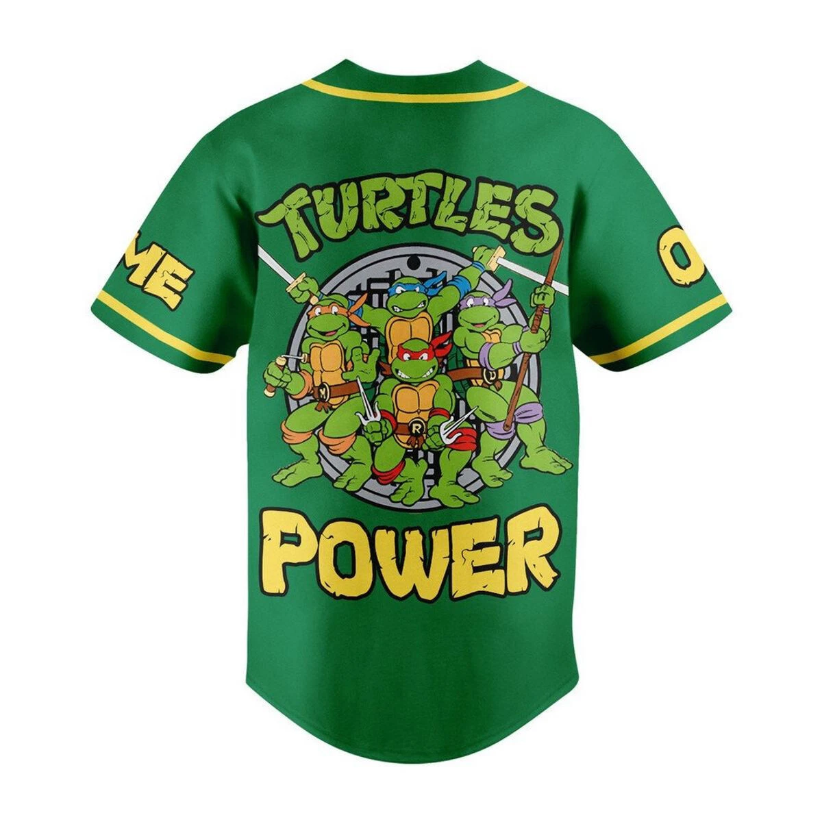 TMNT Turtles Power Baseball Jersey Shirt