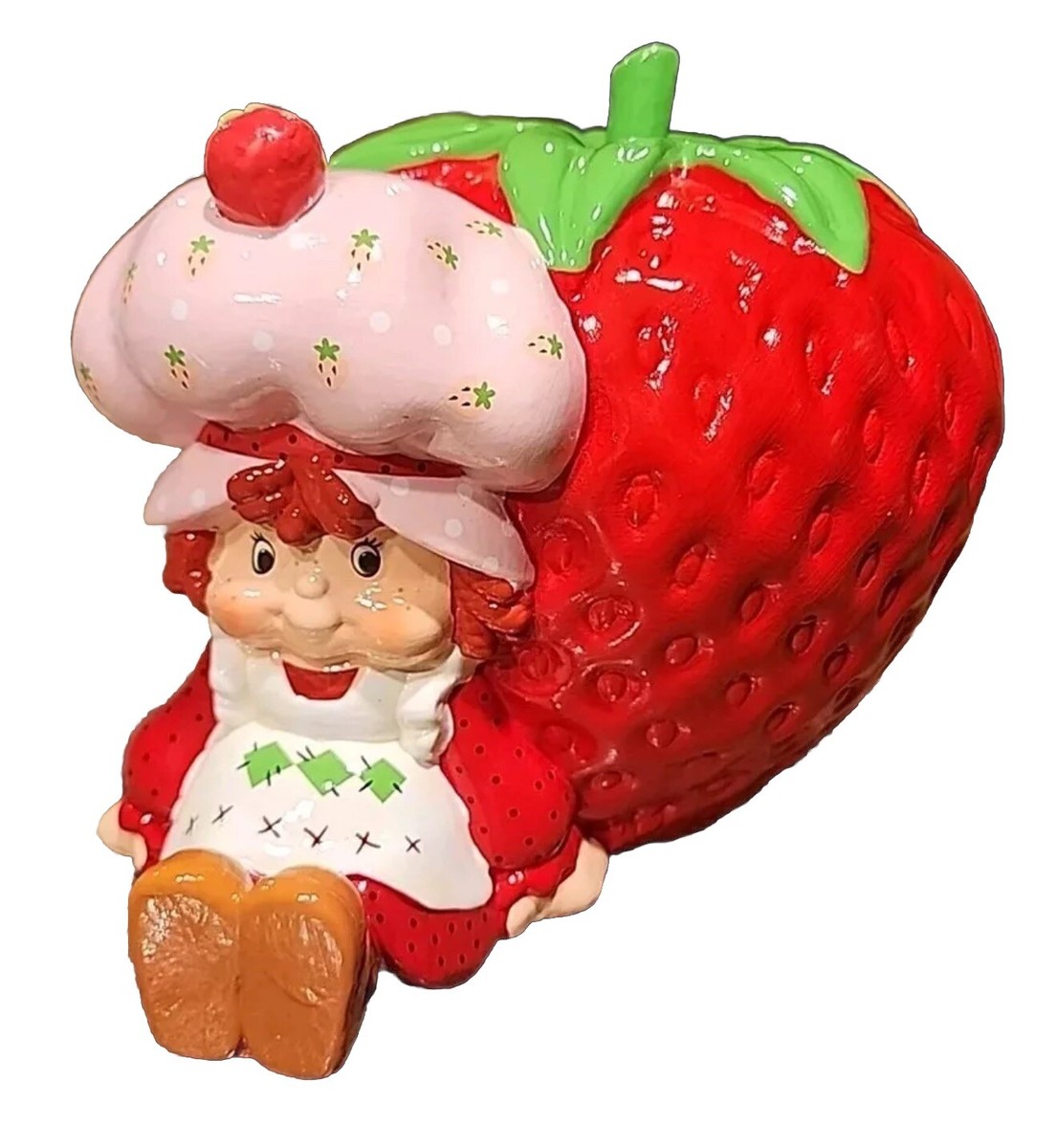 RARE NEW Strawberry Shortcake Ceramic Piggy Bank Cute/shiny 10